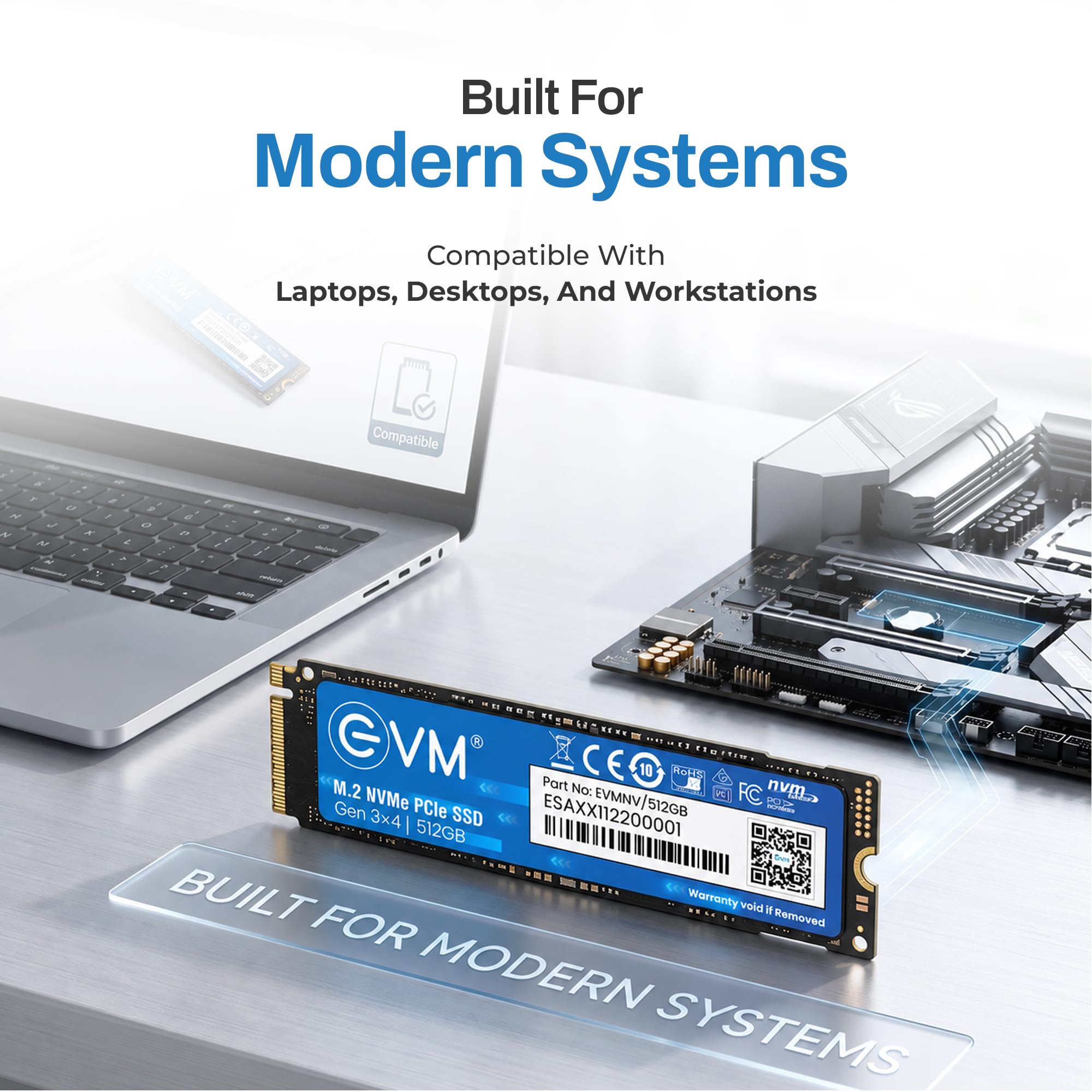 EVM 512GB NVMe Gen 3x4 Internal SSD (2280)